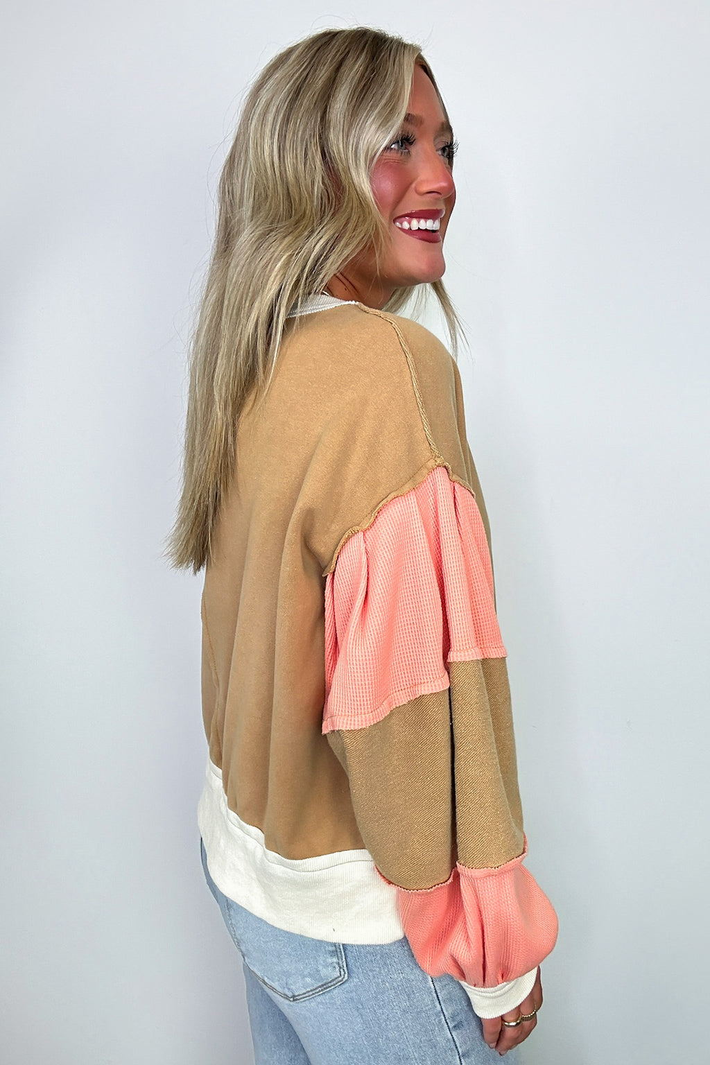 Luciah Oversized Color Block Contrast Top - FINAL SALE - Madison and Mallory