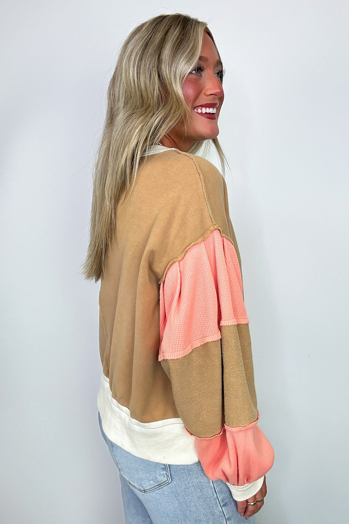  Luciah Oversized Color Block Contrast Top - Madison and Mallory