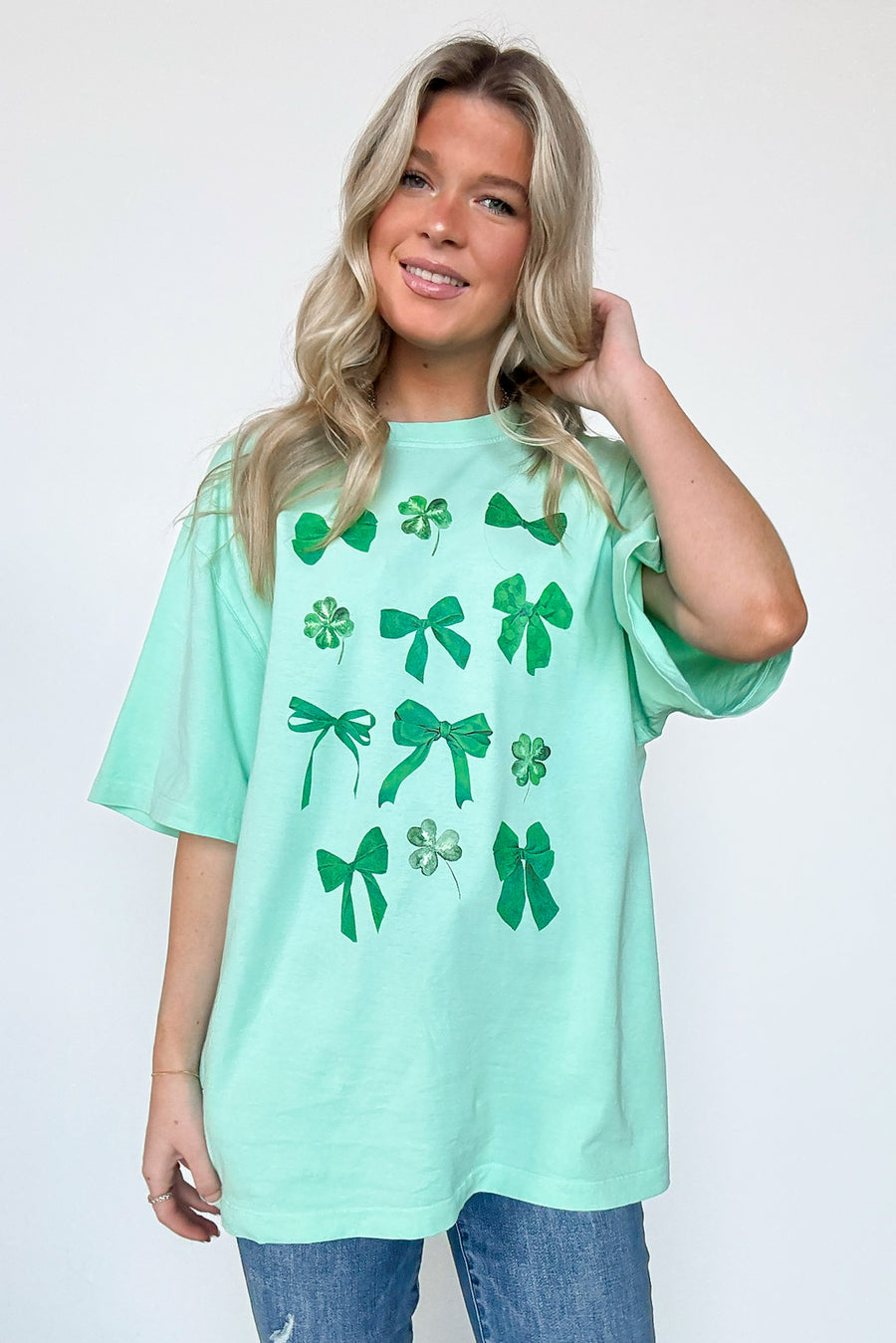  Luck of the Irish Bow Graphic Tee - Madison and Mallory