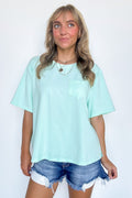 Mint / S Luizah Short Sleeve Relaxed Fit Top - FINAL SALE - Madison and Mallory
