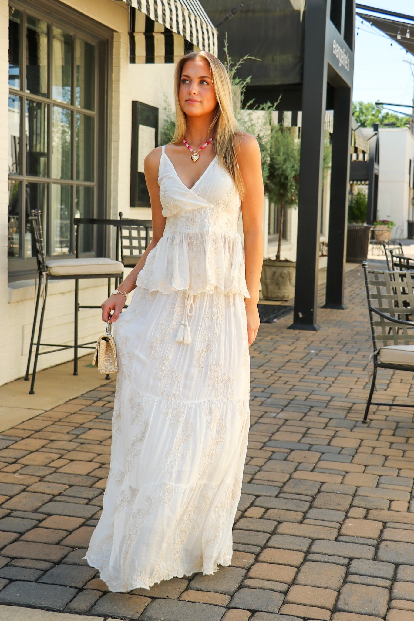 Luma Embroidered Tiered Maxi Skirt - Madison and Mallory