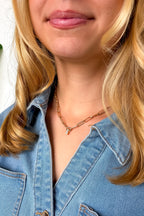 Luminous Link Rhinestone Pendant Chain Necklace - Madison and Mallory