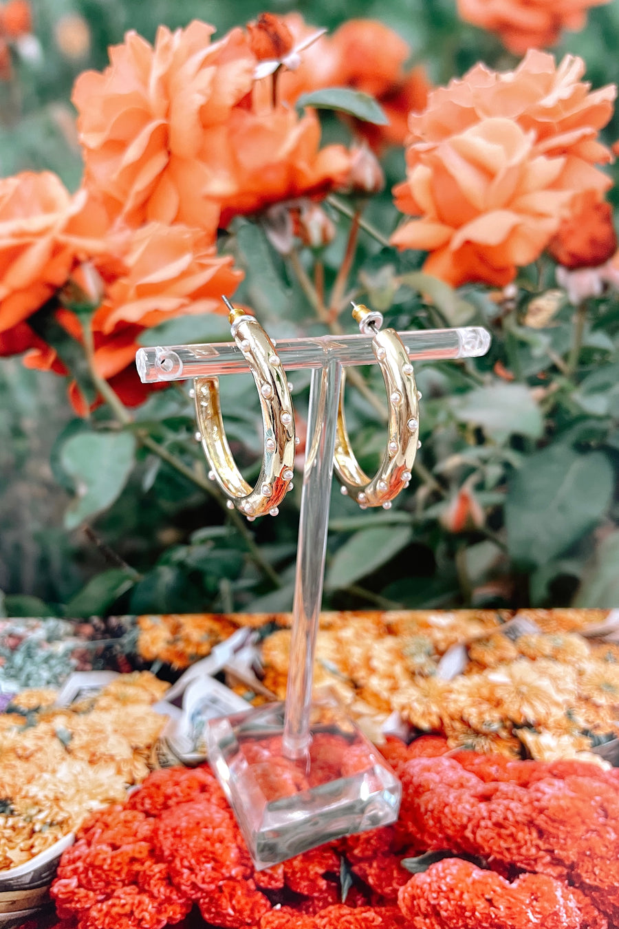 Lustre Loop Pearl Hoop Earrings - Madison and Mallory