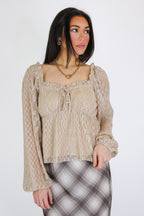 Luxe Whisper Pleated Lace Babydoll Blouse
