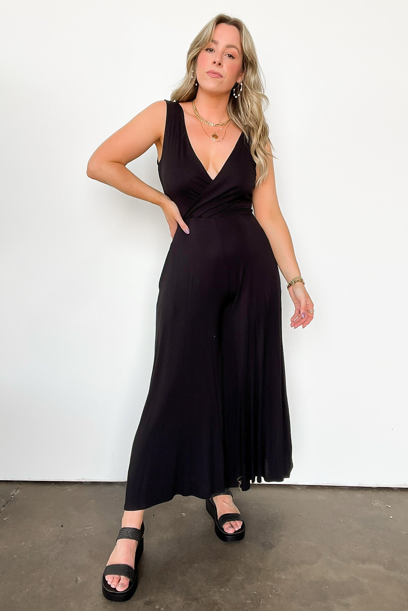  Luxe Reputation Surplice Wide Leg Jumpsuit - FINAL SALE - Madison and Mallory