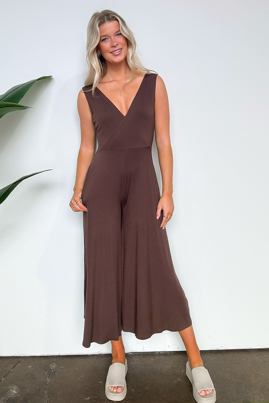  Luxe Reputation Surplice Wide Leg Jumpsuit - FINAL SALE - Madison and Mallory
