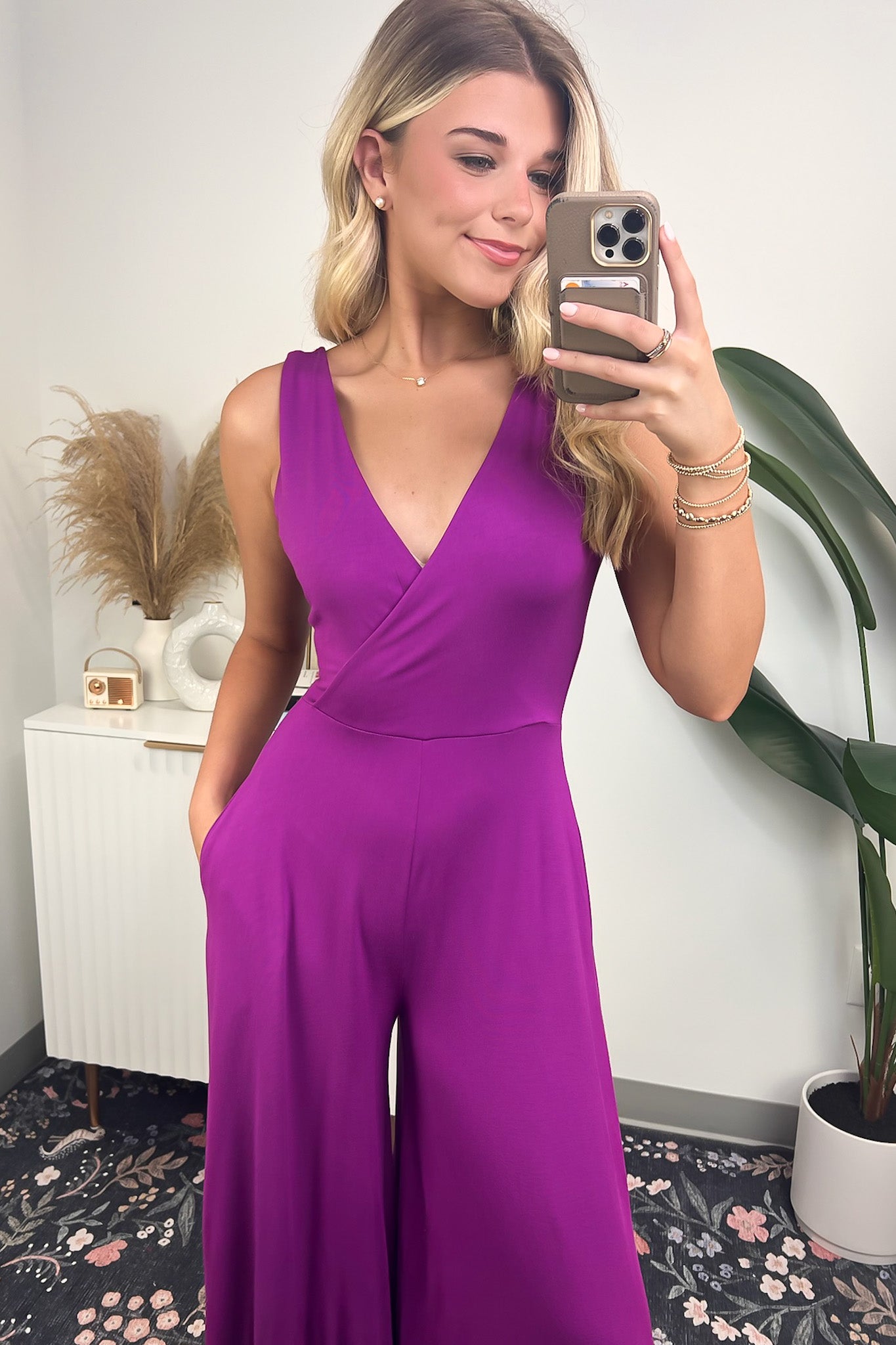  Luxe Reputation Surplice Wide Leg Jumpsuit - Madison and Mallory