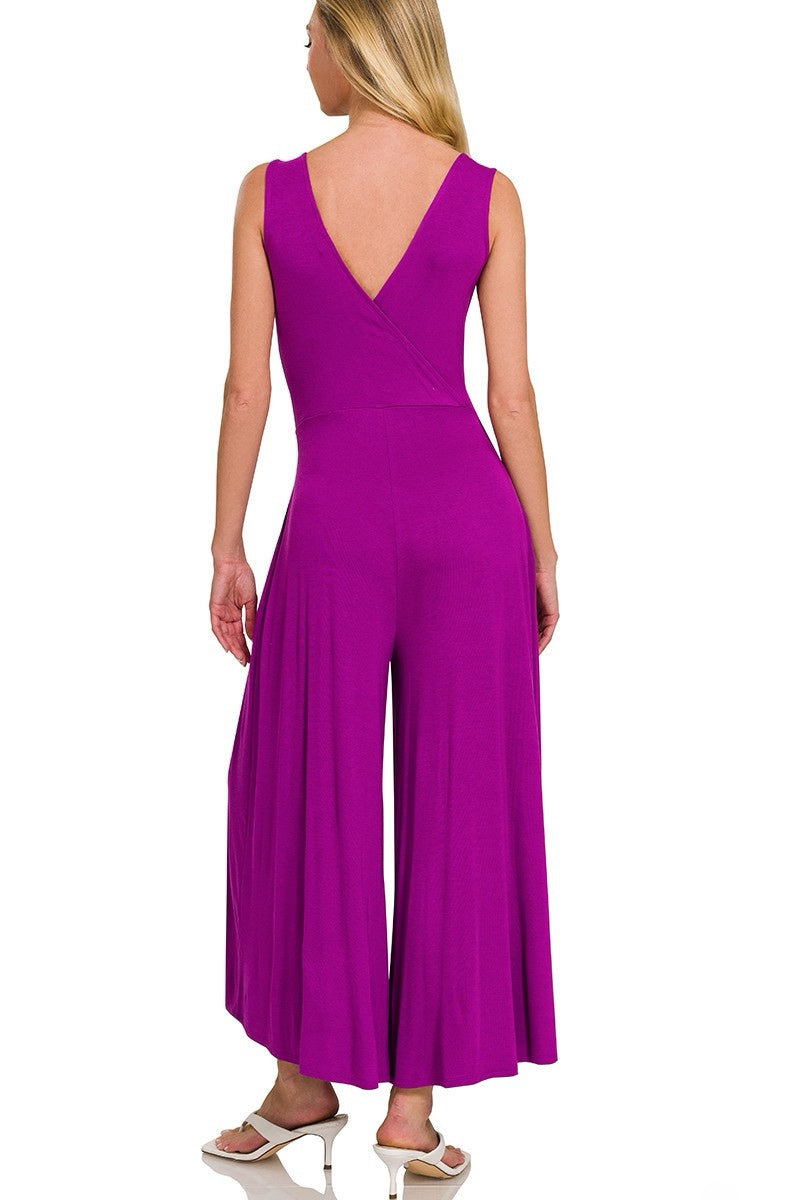  Luxe Reputation Surplice Wide Leg Jumpsuit - FINAL SALE - Madison and Mallory
