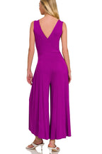  Luxe Reputation Surplice Wide Leg Jumpsuit - FINAL SALE - Madison and Mallory