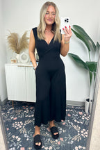  Luxe Reputation Surplice Wide Leg Jumpsuit - FINAL SALE - Madison and Mallory