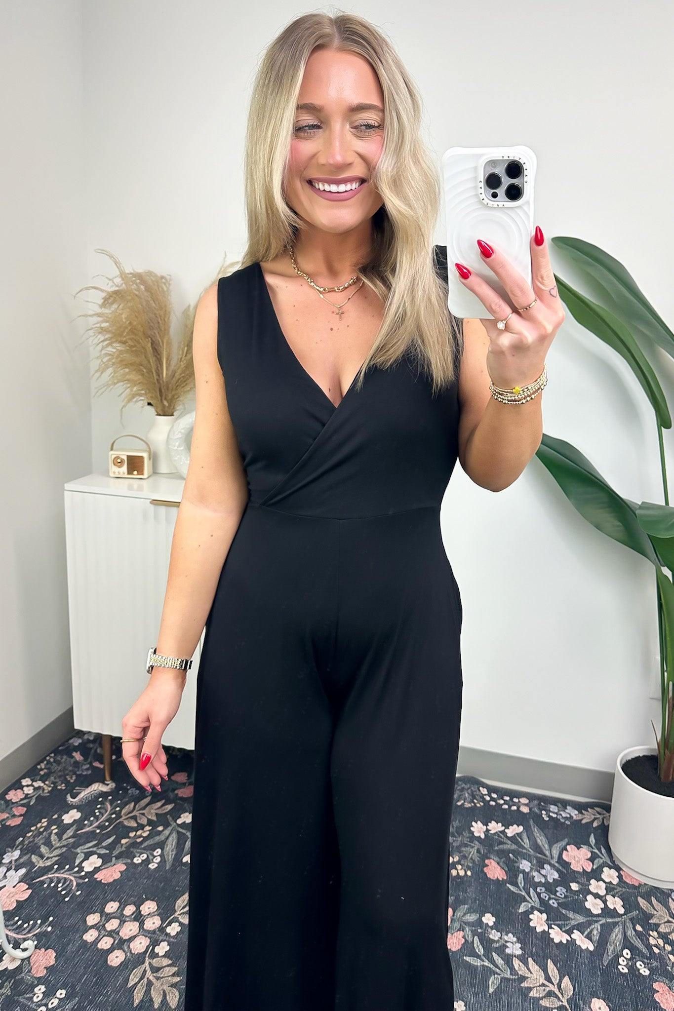 Luxe Reputation Surplice Wide Leg Jumpsuit - Madison and Mallory