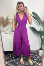 Light Plum / S Luxe Reputation Surplice Wide Leg Jumpsuit - FINAL SALE - Madison and Mallory