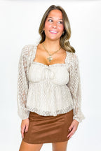 Luxe Whisper Pleated Lace Babydoll Blouse - FINAL SALE - Madison and Mallory
