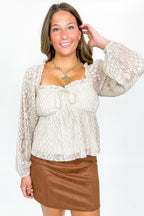 Luxe Whisper Pleated Lace Babydoll Blouse - FINAL SALE - Madison and Mallory