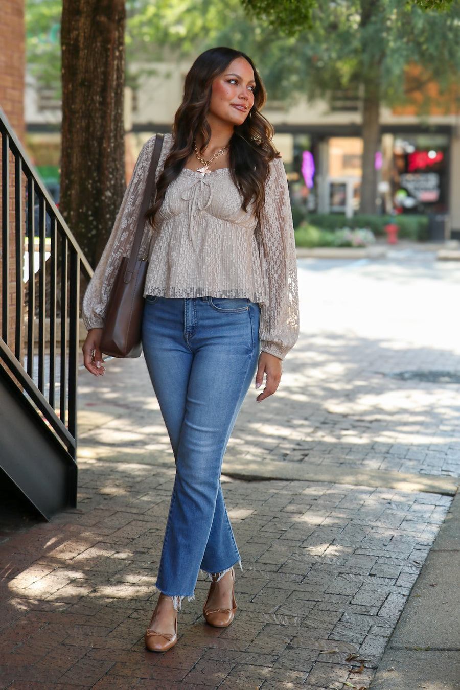 Luxe Whisper Pleated Lace Peplum Blouse