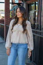 Luxe Whisper Pleated Lace Babydoll Blouse - FINAL SALE - Madison and Mallory