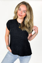 Black / S Luxe Appeal Relaxed Crew Neck Knit Top - BACK IN STOCK - Madison and Mallory