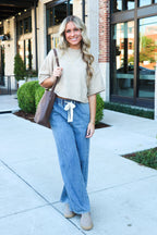Soft Shift Marled Knit Mock Neck Short Sleeve Sweater - Madison and Mallory