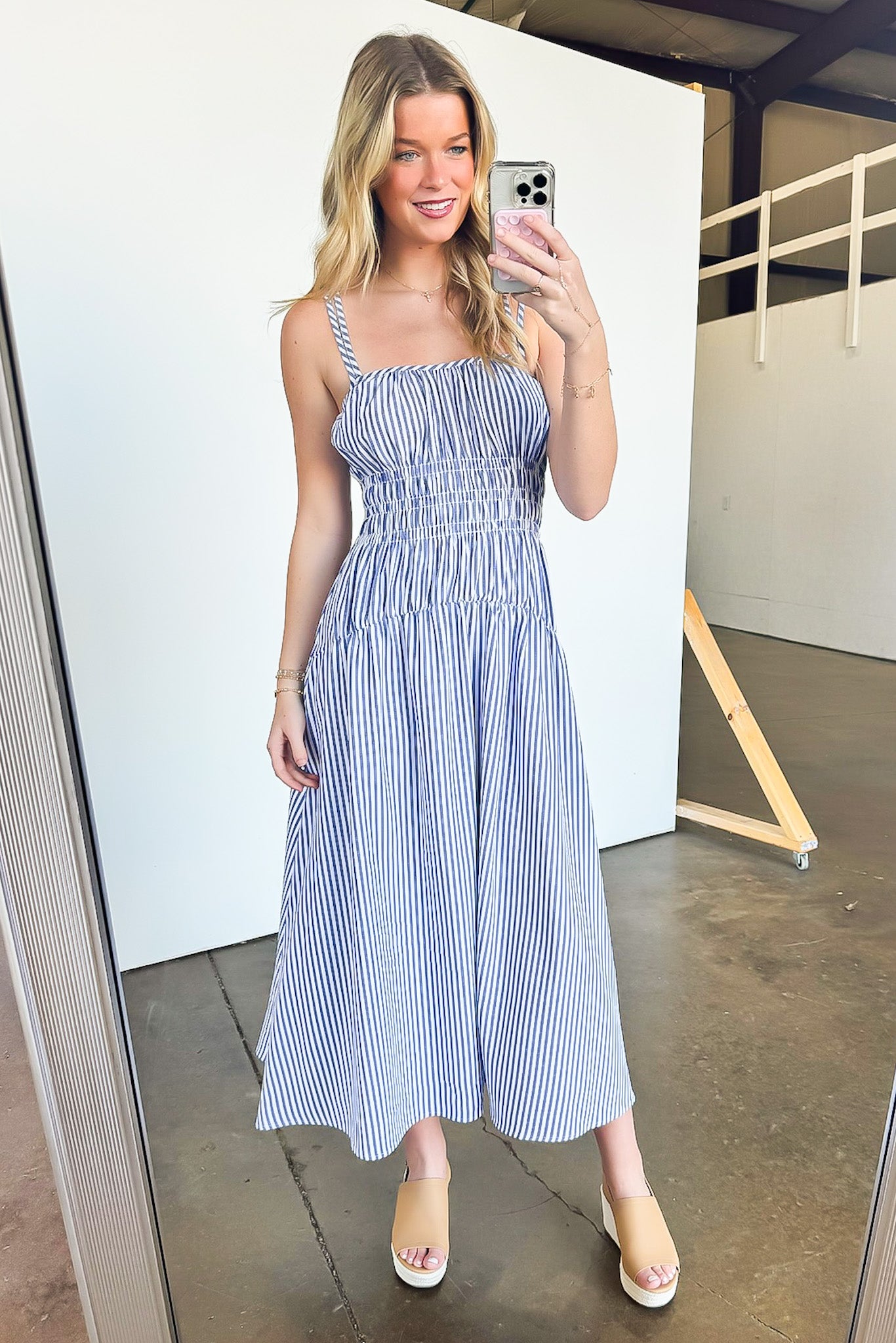 Lyana Tiered Striped Smocked Dress - FINAL SALE - Madison and Mallory