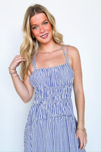 Lyana Tiered Striped Smocked Dress - FINAL SALE - Madison and Mallory