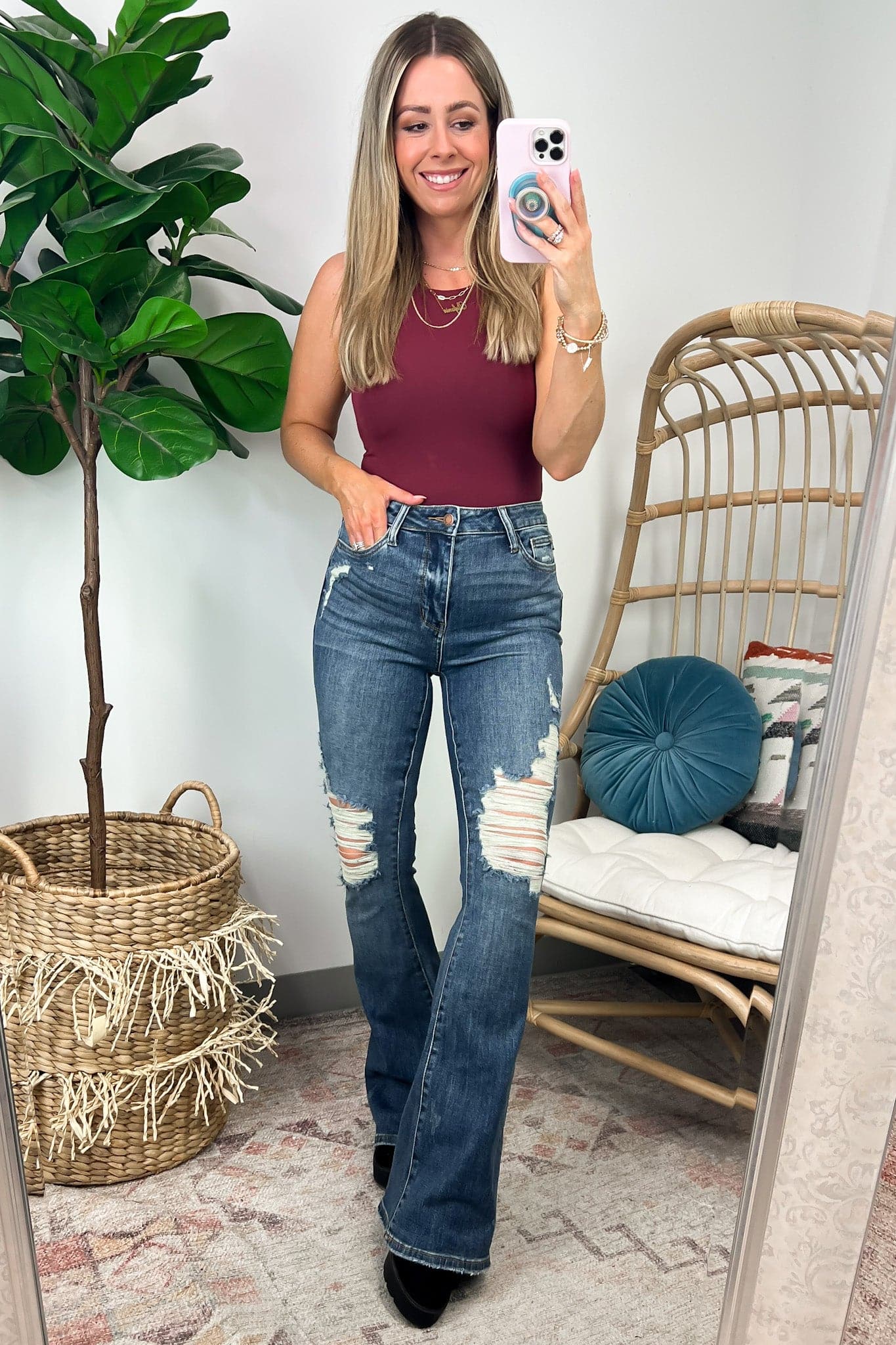 Look calça flare sales jeans