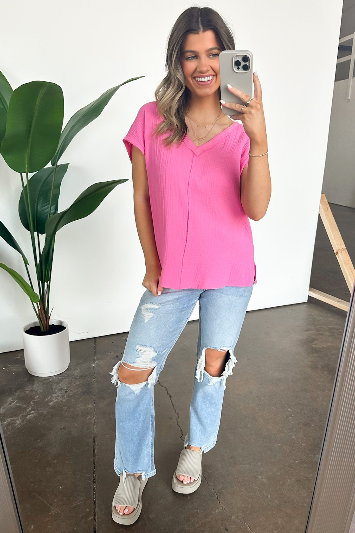  Lynde V-Neck Top - FINAL SALE - Madison and Mallory