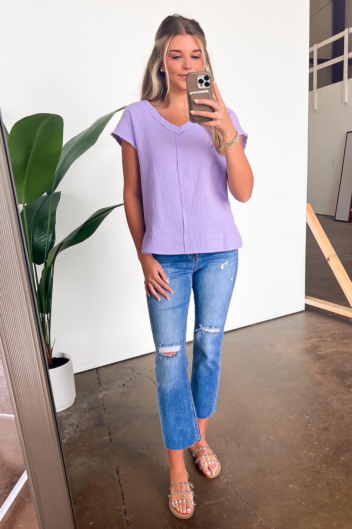  Lynde V-Neck Top - FINAL SALE - Madison and Mallory