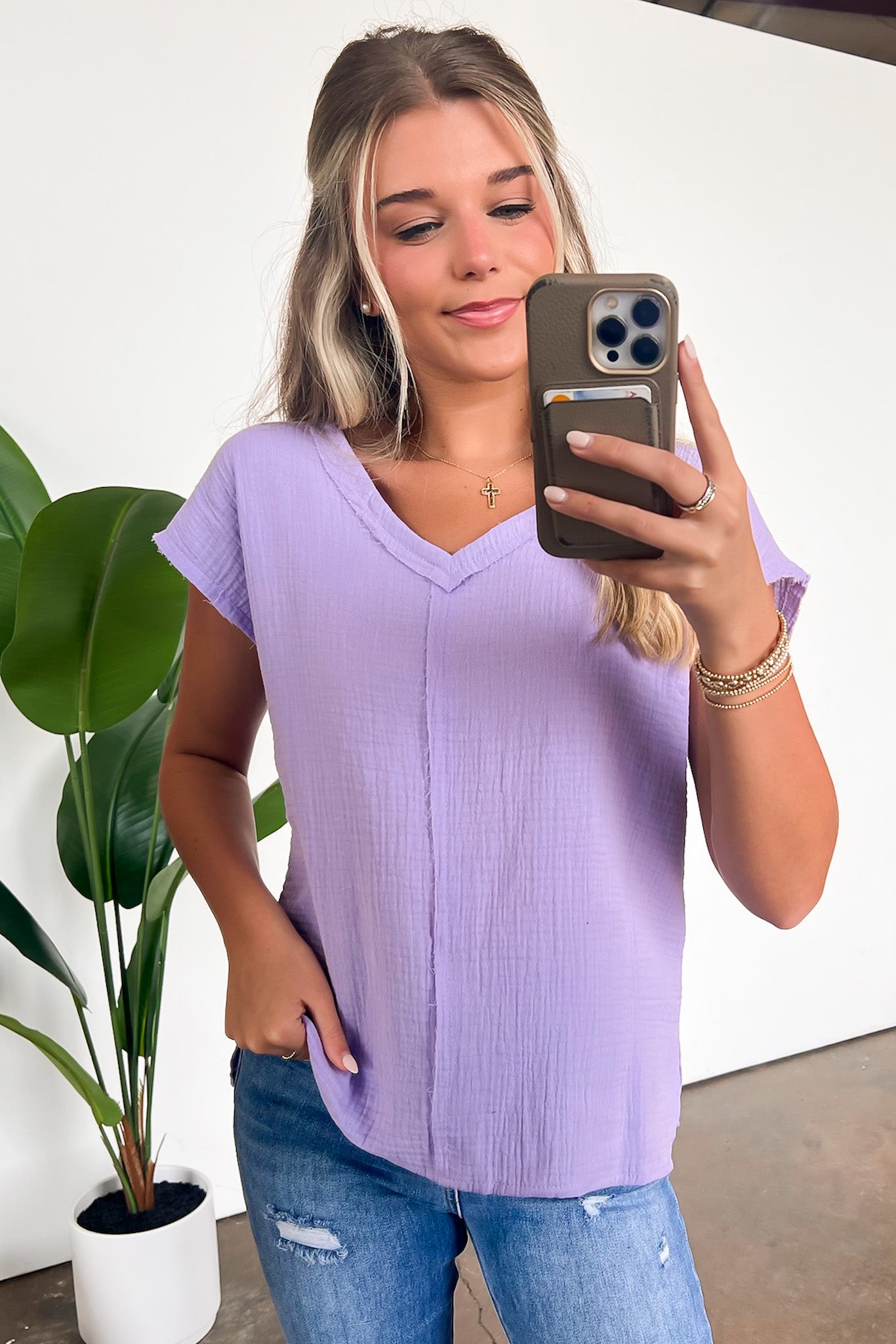  Lynde V-Neck Top - FINAL SALE - Madison and Mallory