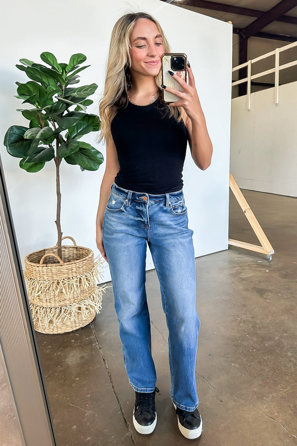 Lyra Tummy Control High Rise Ankle Straight Jeans - FINAL SALE - Madison and Mallory