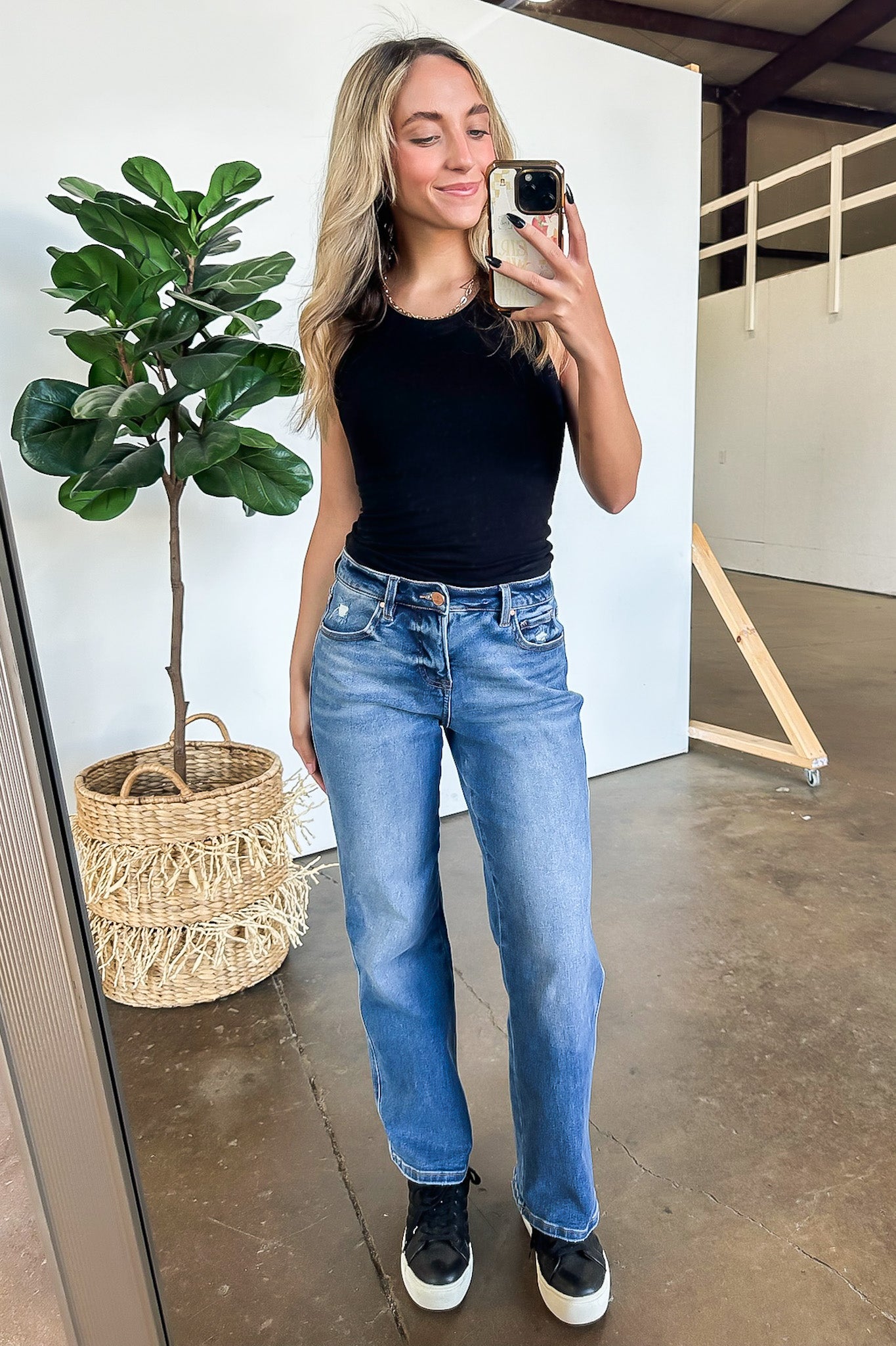 Lyra Tummy Control High Rise Ankle Straight Jeans - FINAL SALE - Madison and Mallory