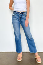 1 / Dark Lyra Tummy Control High Rise Ankle Straight Jeans - FINAL SALE - Madison and Mallory