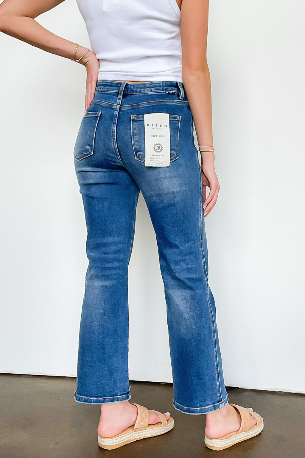 Lyra Tummy Control High Rise Ankle Straight Jeans - FINAL SALE - Madison and Mallory