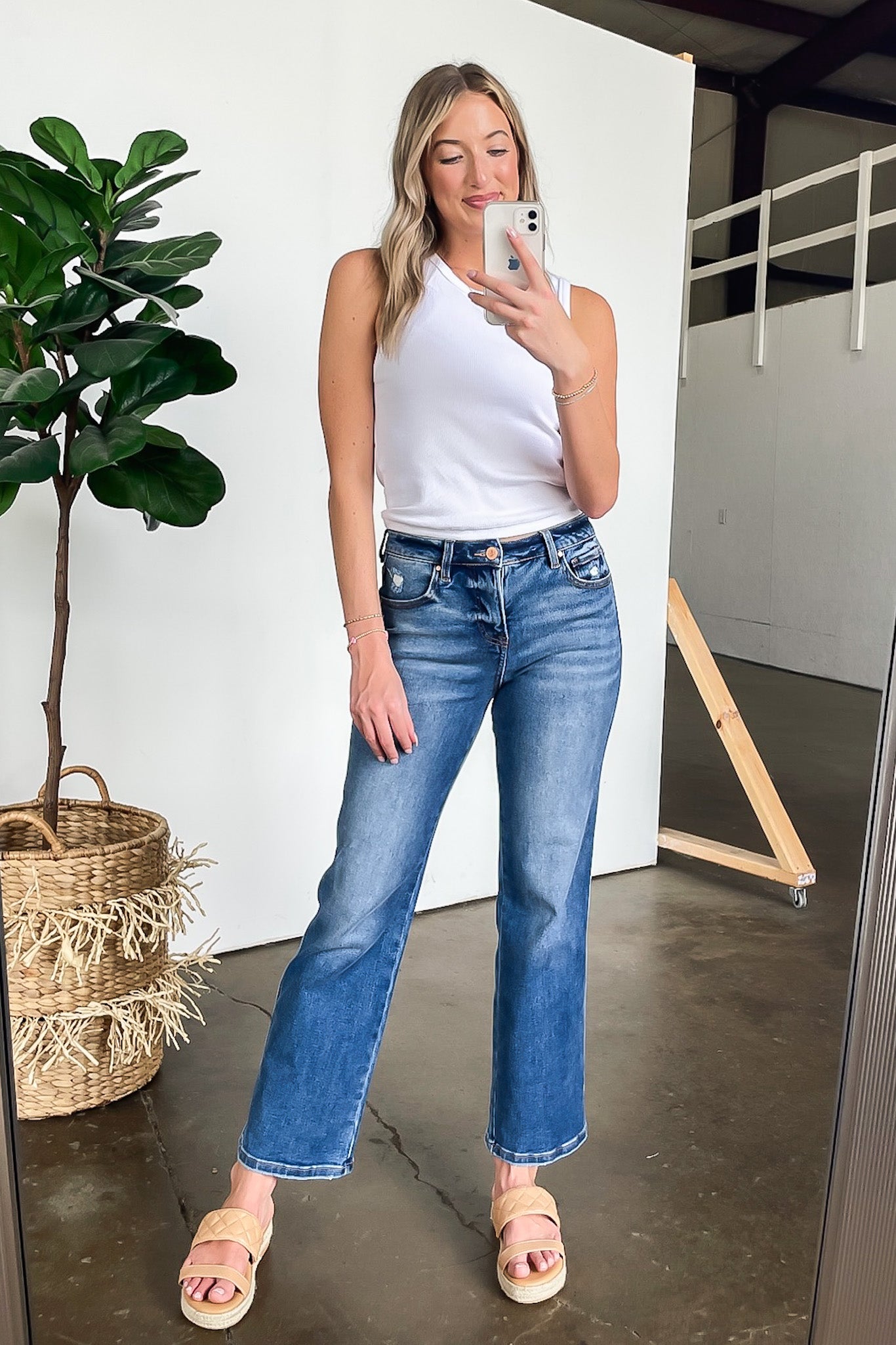 Lyra Tummy Control High Rise Ankle Straight Jeans - FINAL SALE - Madison and Mallory