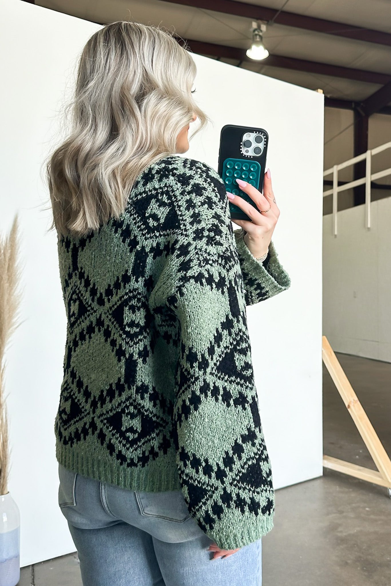  Lysandrah Geo Print V-Neck Sweater - FINAL SALE - Madison and Mallory