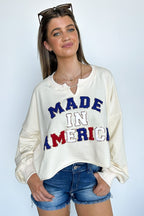 Made In America Graphic Patch Pullover - FINAL SALE - Madison and Mallory