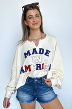 Made In America Graphic Patch Pullover - FINAL SALE - Madison and Mallory