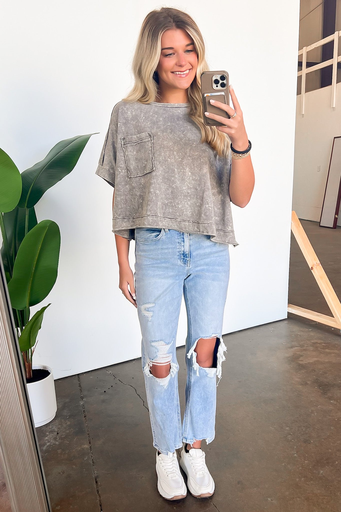  Maileana 90's Super High Rise Distressed Straight Jeans - Madison and Mallory