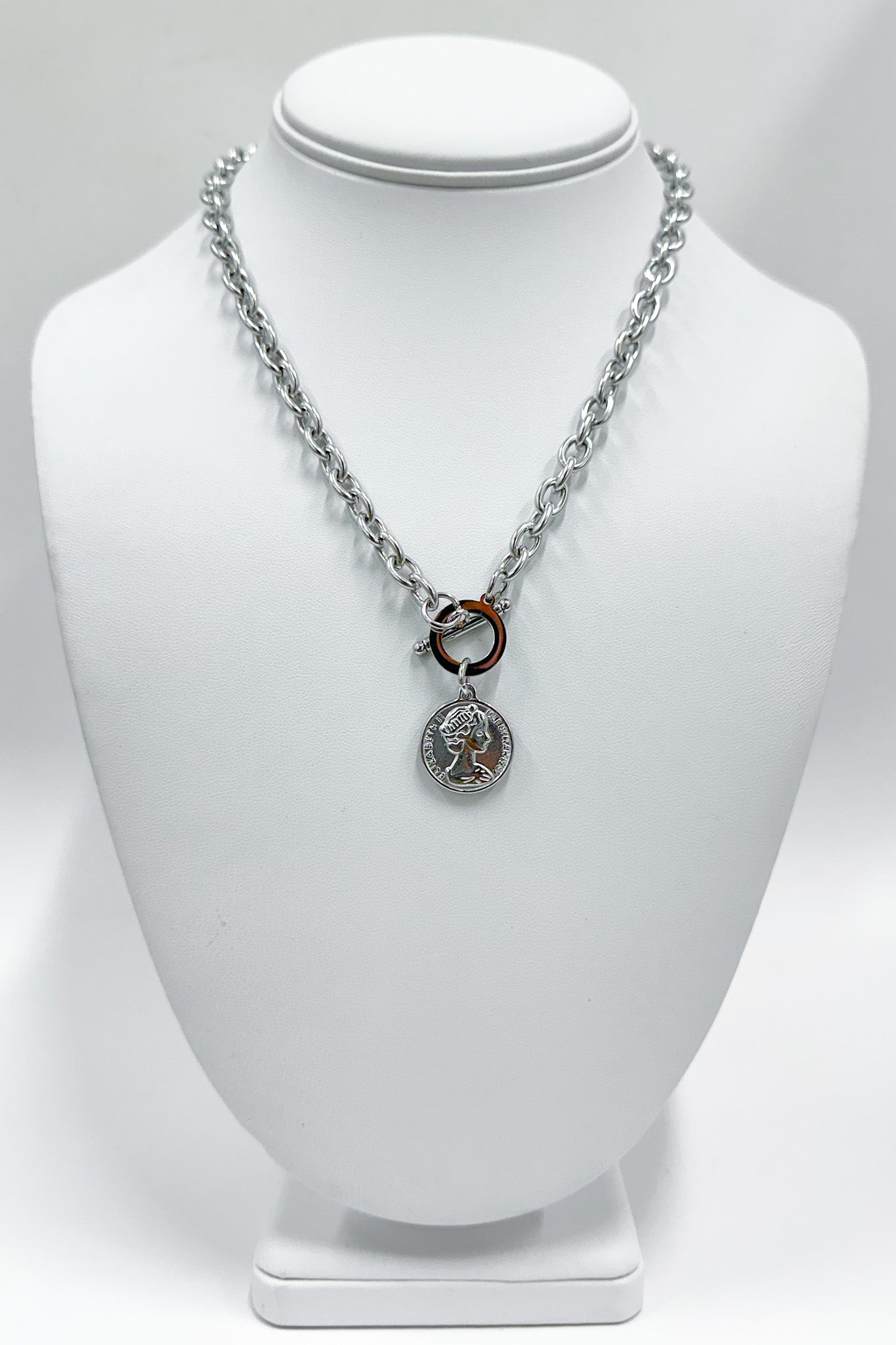 Coin on sale toggle necklace