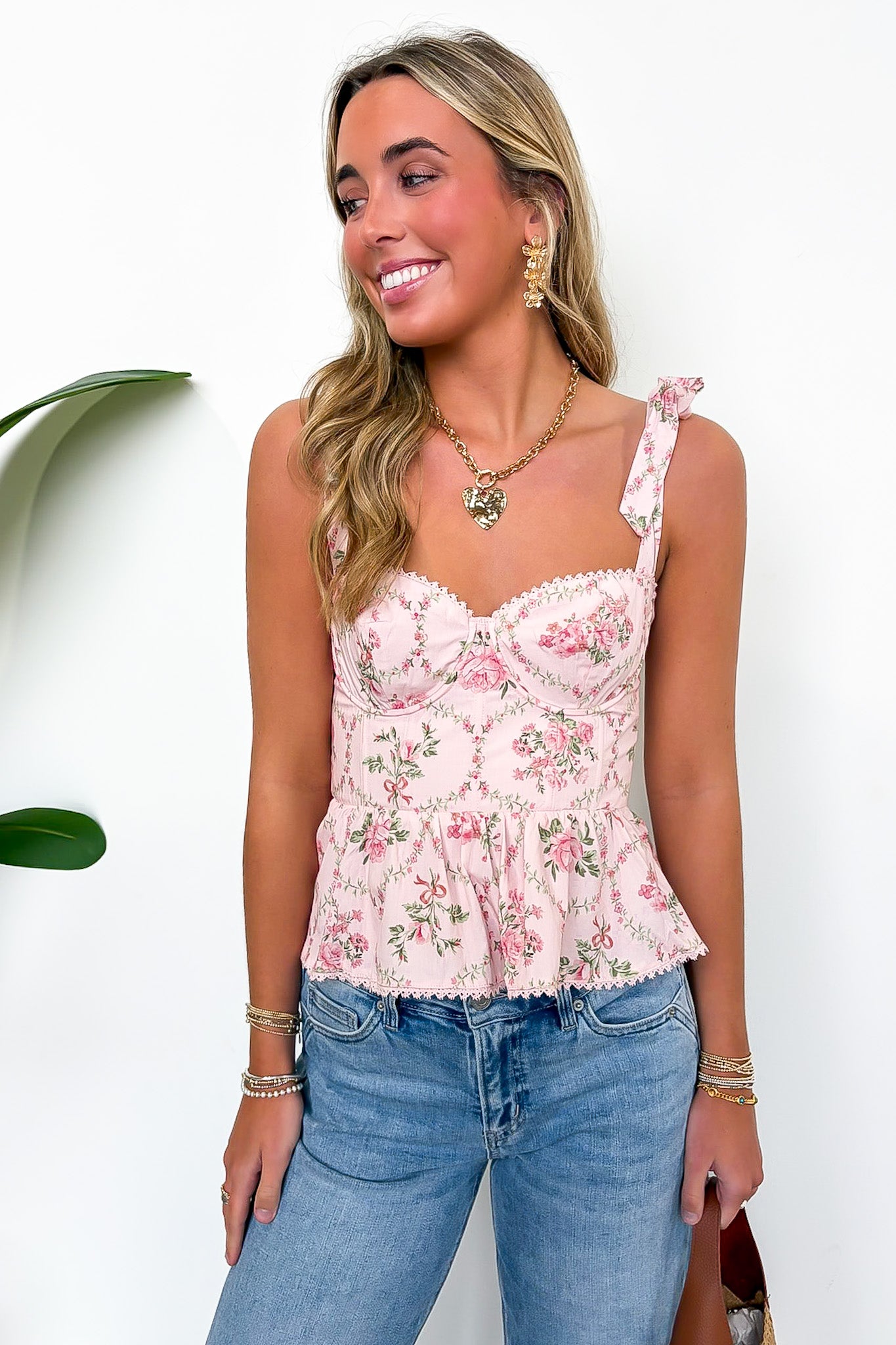 Maison Bloom Floral Peplum Tank Top - Madison and Mallory