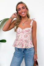 Maison Bloom Floral Peplum Tank Top - Madison and Mallory