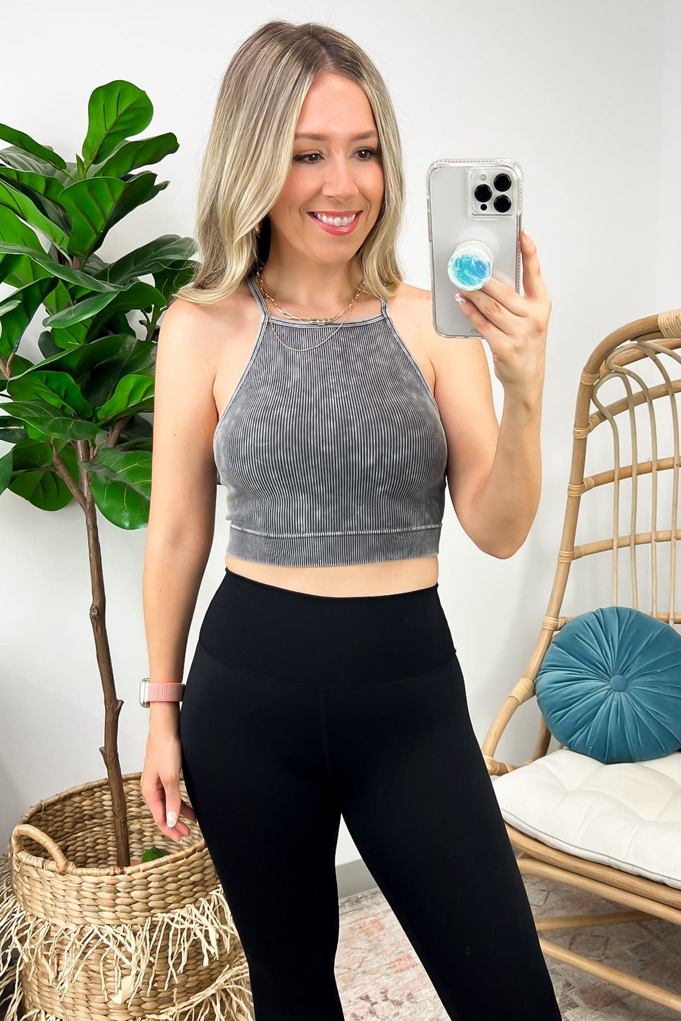  Malikah Washed Ribbed Seamless Crop Top - FINAL SALE - Madison and Mallory