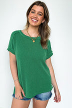 Manzanillo Rib Knit Drop Shoulder Top - FINAL SALE - Madison and Mallory