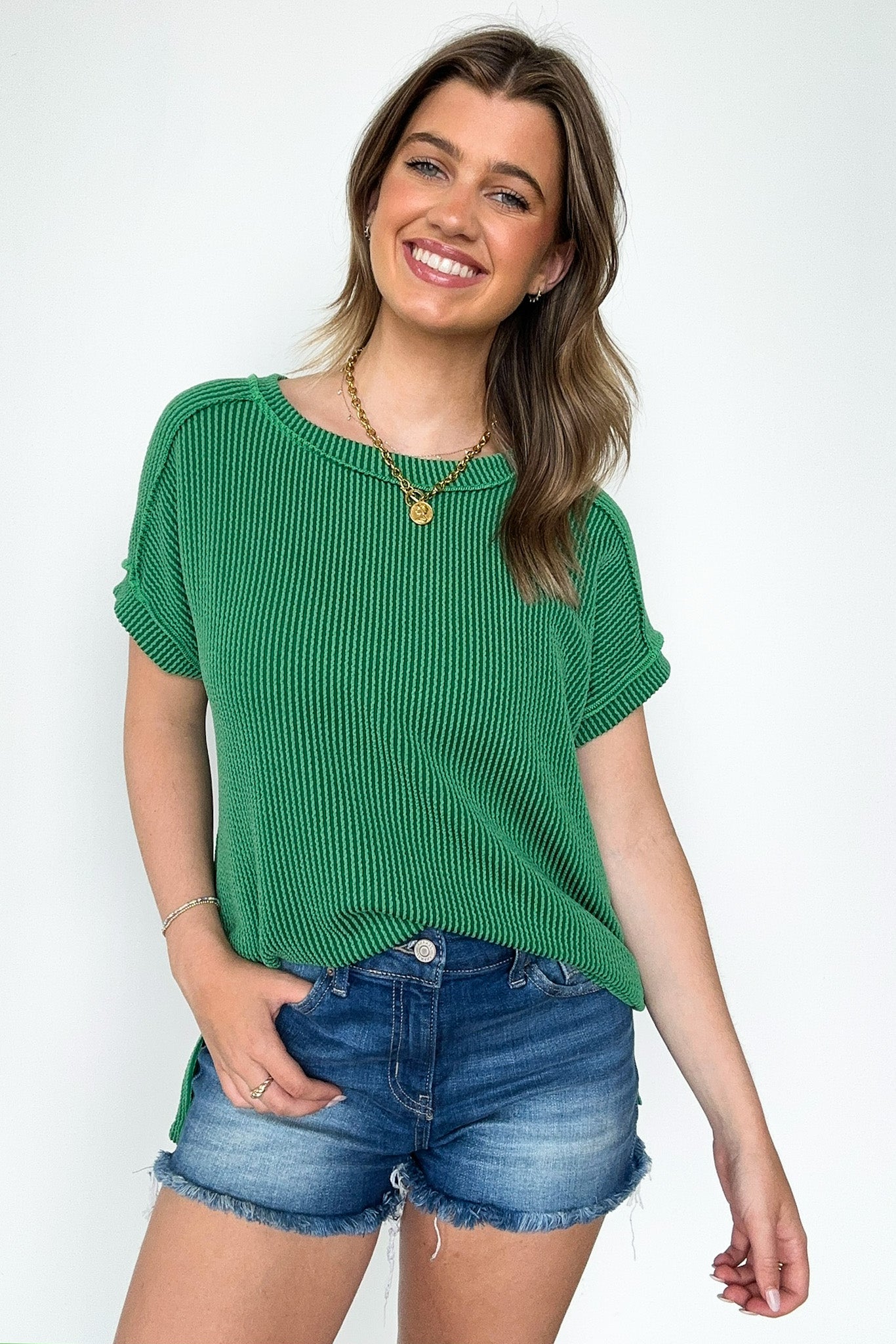  Manzanillo Rib Knit Drop Shoulder Top - BACK IN STOCK - Madison and Mallory