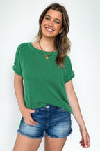 Manzanillo Rib Knit Drop Shoulder Top - FINAL SALE - Madison and Mallory