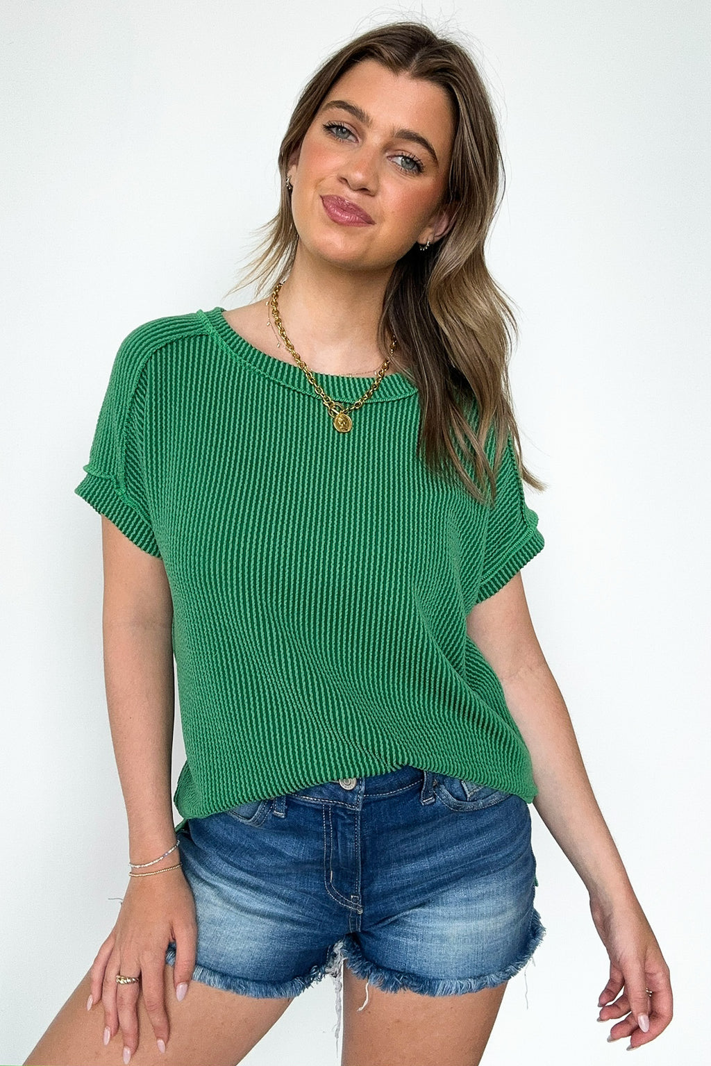 Manzanillo Rib Knit Drop Shoulder Top - FINAL SALE - Madison and Mallory