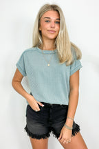 Manzanillo Rib Knit Drop Shoulder Top - FINAL SALE - Madison and Mallory