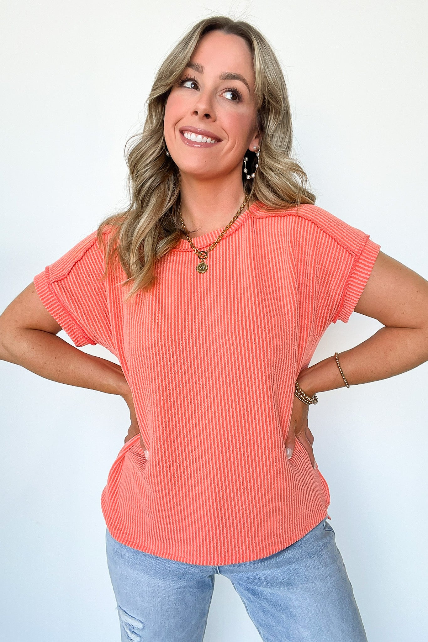 Manzanillo Rib Knit Drop Shoulder Top - FINAL SALE - Madison and Mallory