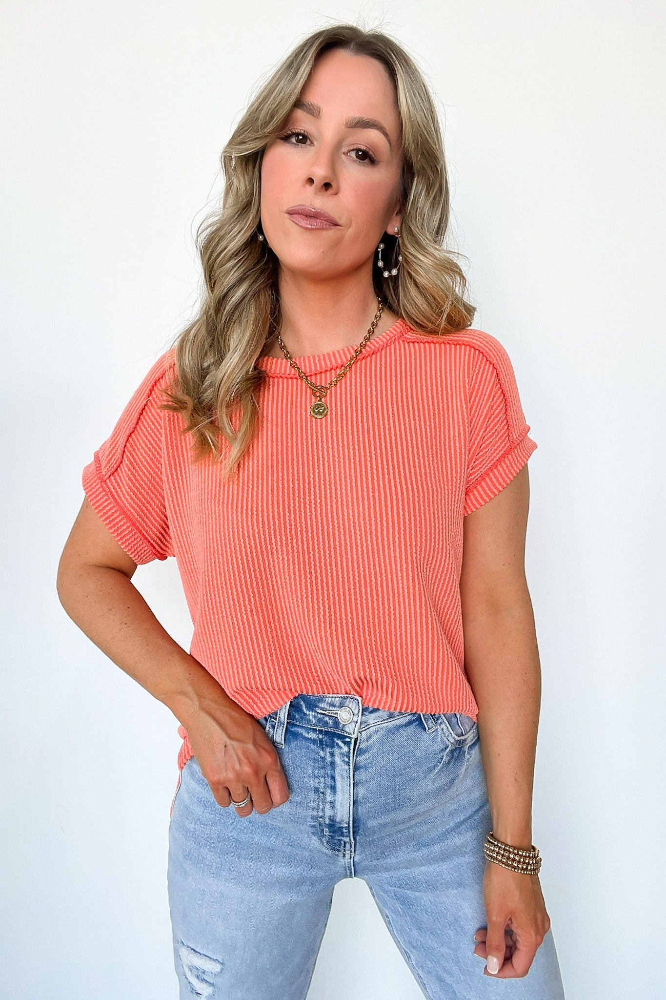 Manzanillo Rib Knit Drop Shoulder Top - FINAL SALE - Madison and Mallory
