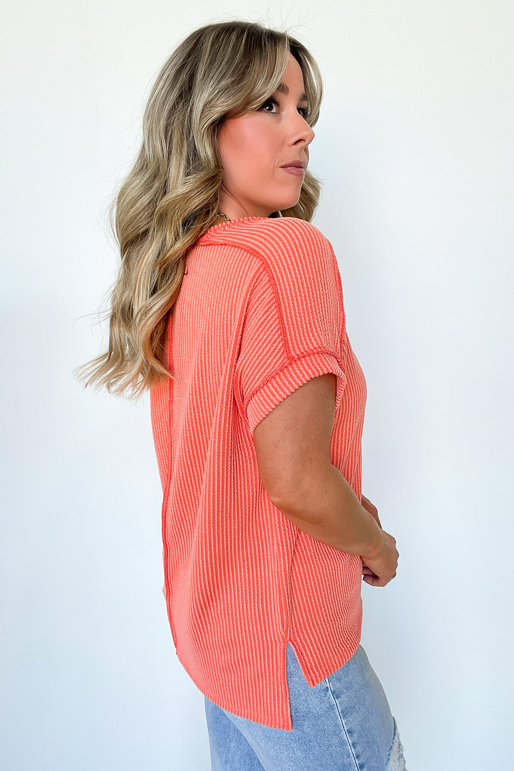 Manzanillo Rib Knit Drop Shoulder Top - FINAL SALE - Madison and Mallory