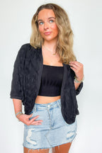 Black / S Marciela Bat Sleeve Bolero Cardigan - FINAL SALE - Madison and Mallory